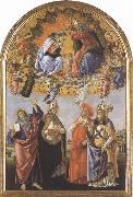 Sandro Botticelli Coronation of the Virgin,with Sts john the Evangelist,Augustine,jerome and Eligius or San Marco Altarpiece (mk36) oil painting